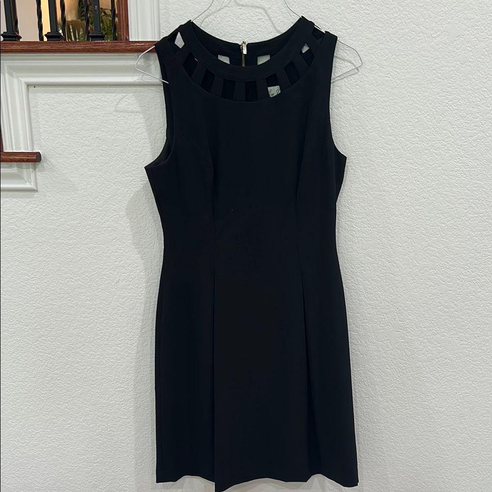 Eliza J Sheath Fit and Flare Elegant Black Sleeveless Dress Size 6